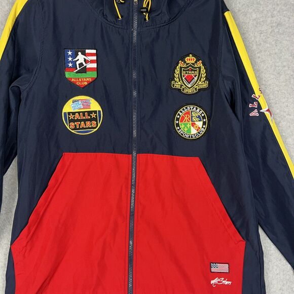 Krisp NYC All StarsMens Small Colorblock Heavy Sweatshirt  Hoodie w/Patches - Picture 3 of 8